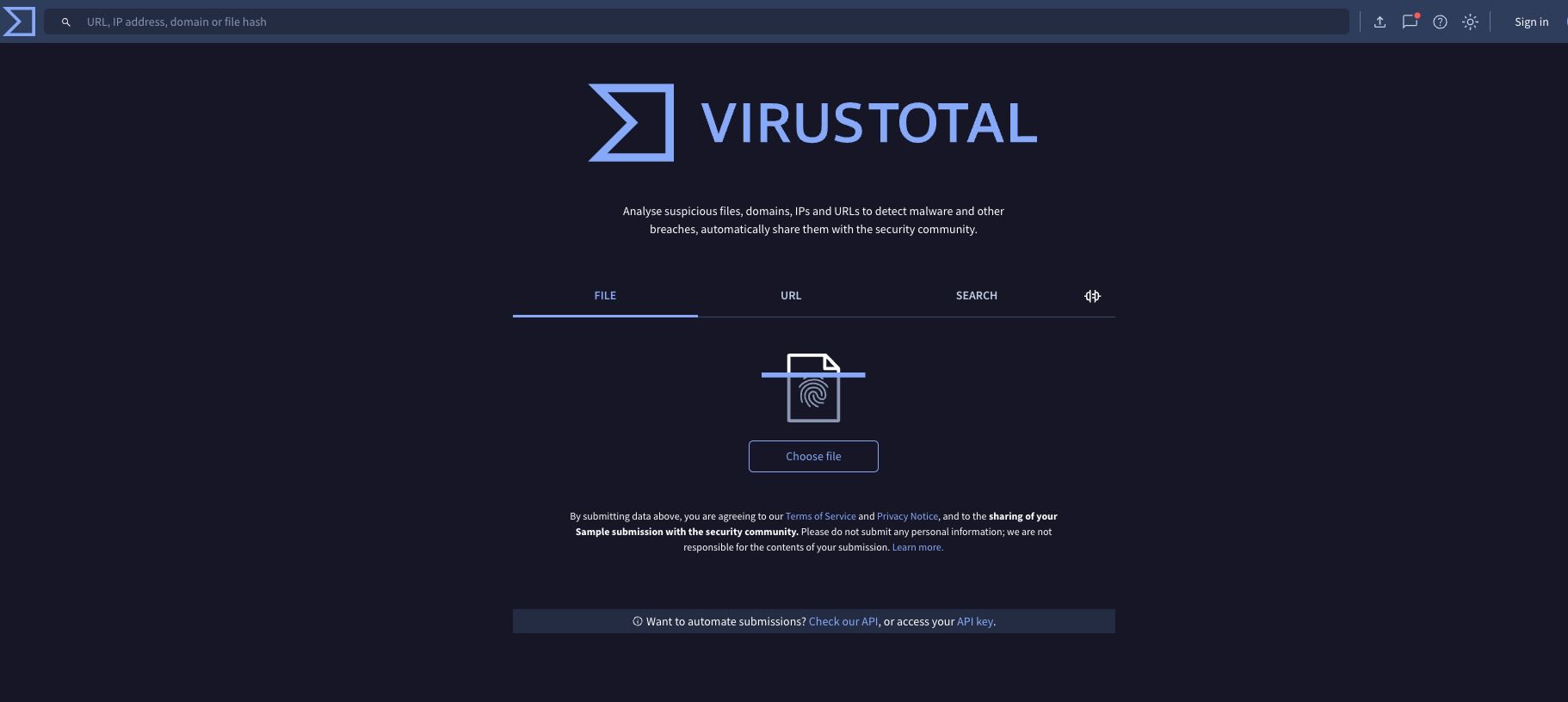 VirusTotal Screenshot